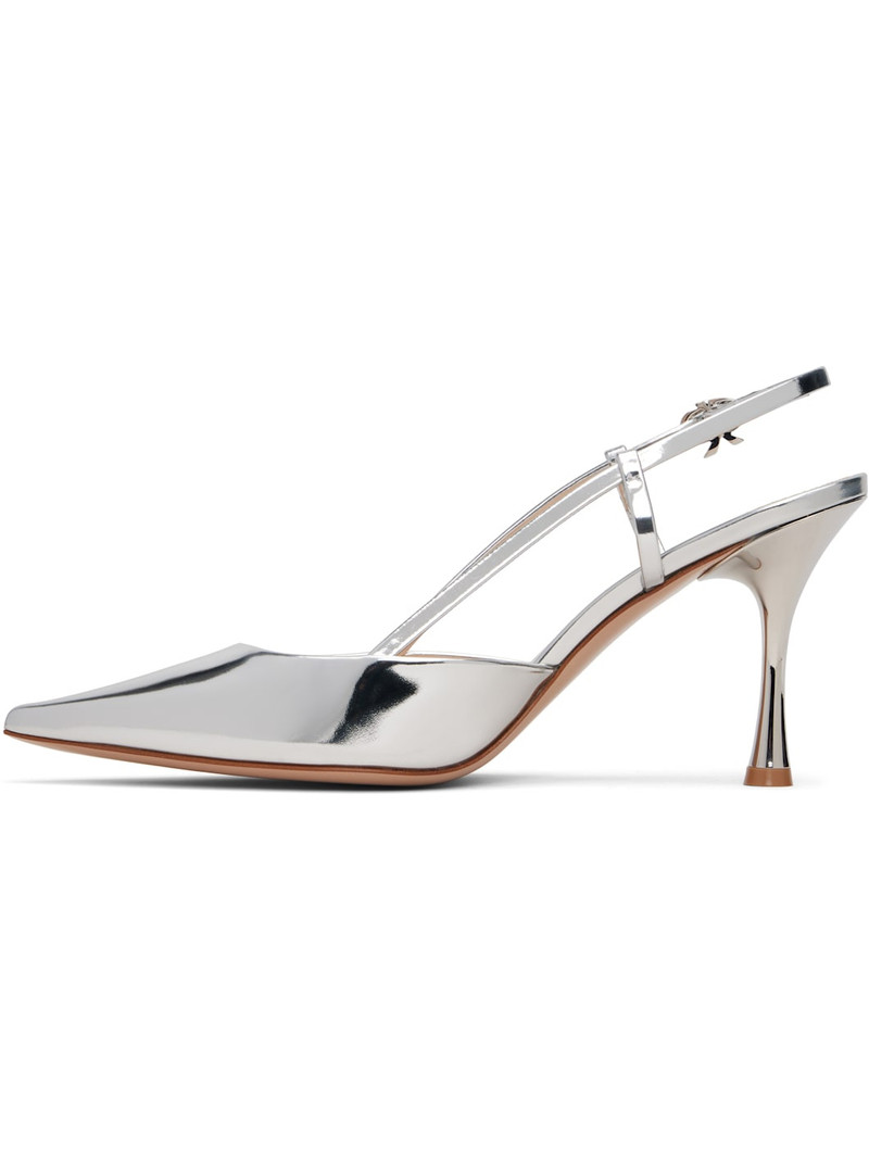 Gianvito Rossi Silver Ascent Heels outlook