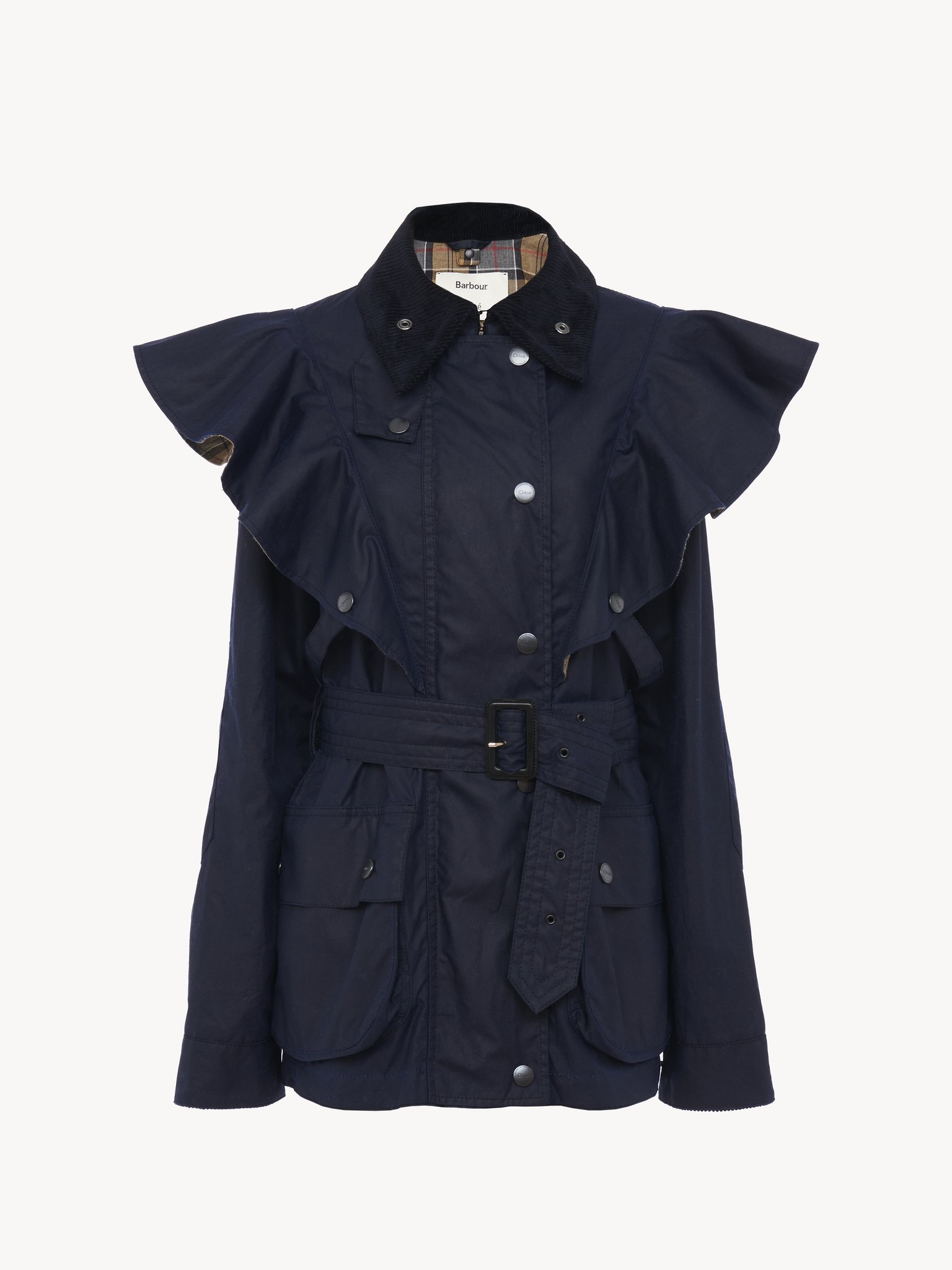 BARBOUR FOR CHLOÉ "DUSTYN" RUFFLED JACKET - 3