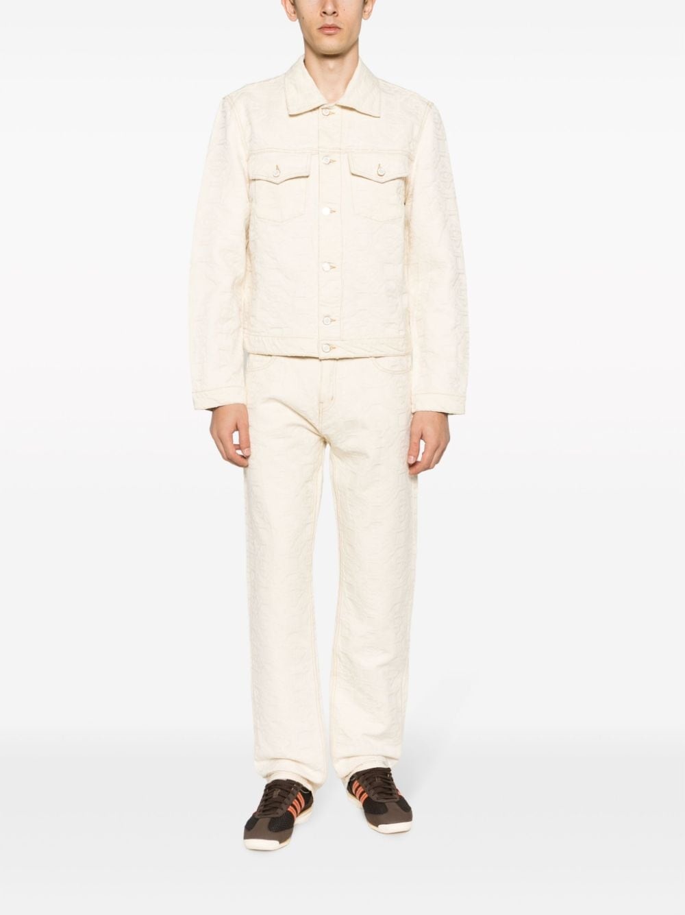 monogram-jacquard straight-leg jeans - 2