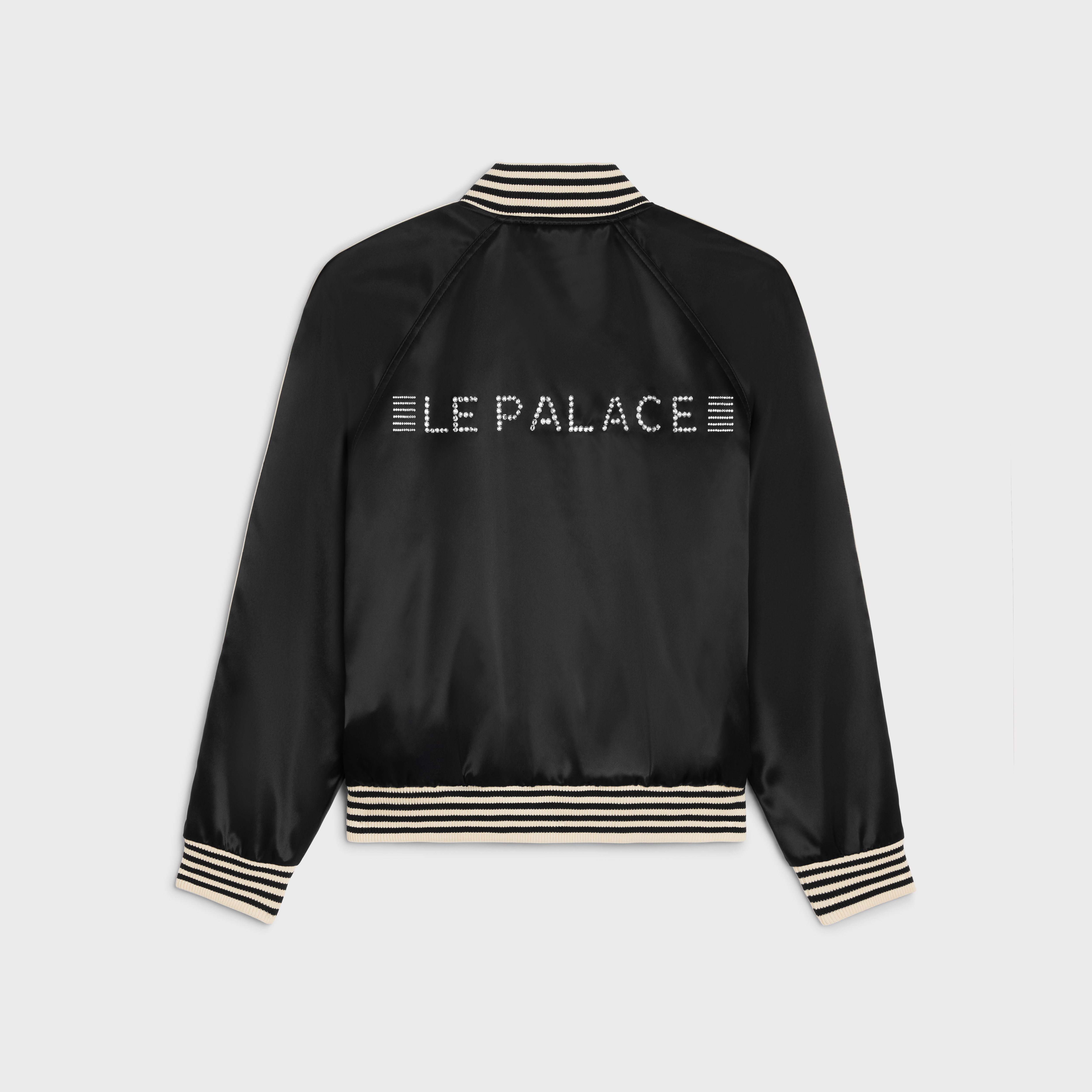 CELINE le palace embroidered teddy jacket in satin-finish