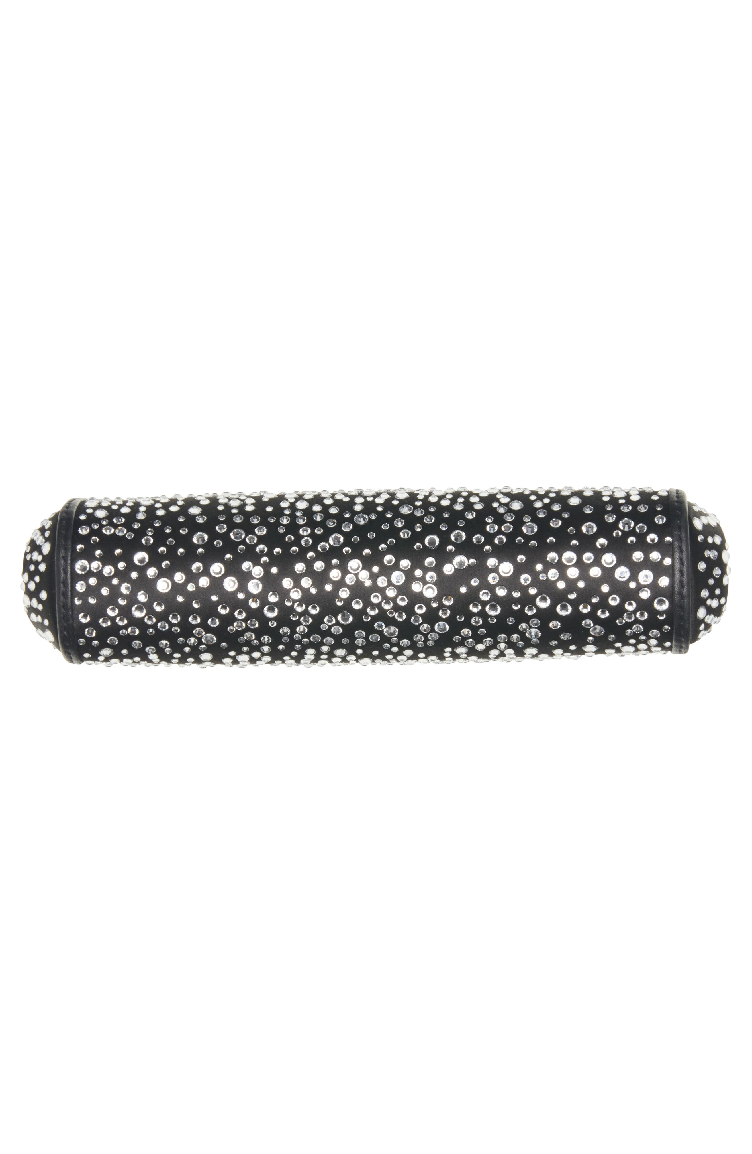 Dolce&Gabbana Marlene Crystal Embellished Satin Shoulder Bag in Crystal/Nero at Nordstrom - 5