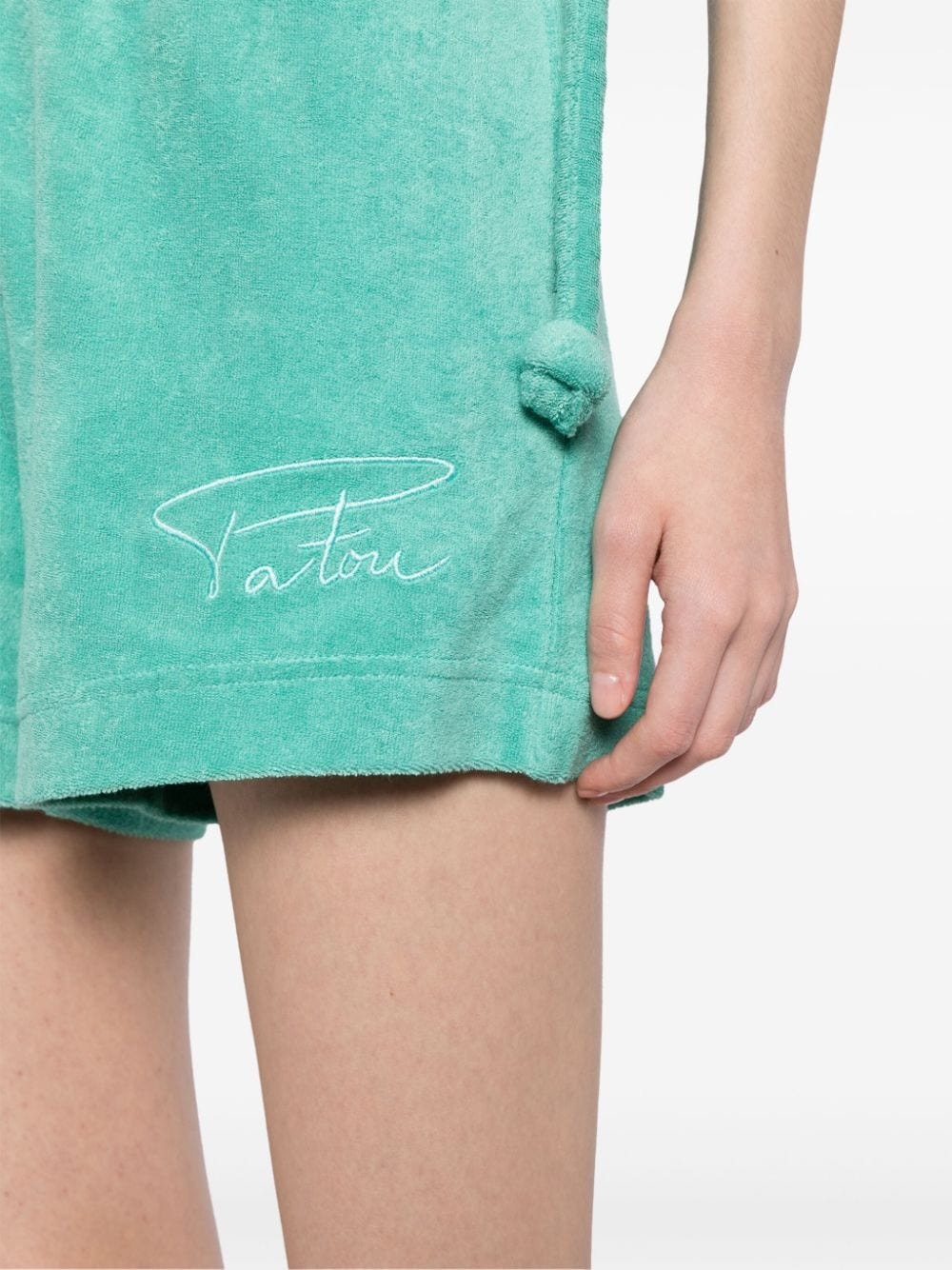 logo-embroidered cotton shorts - 5