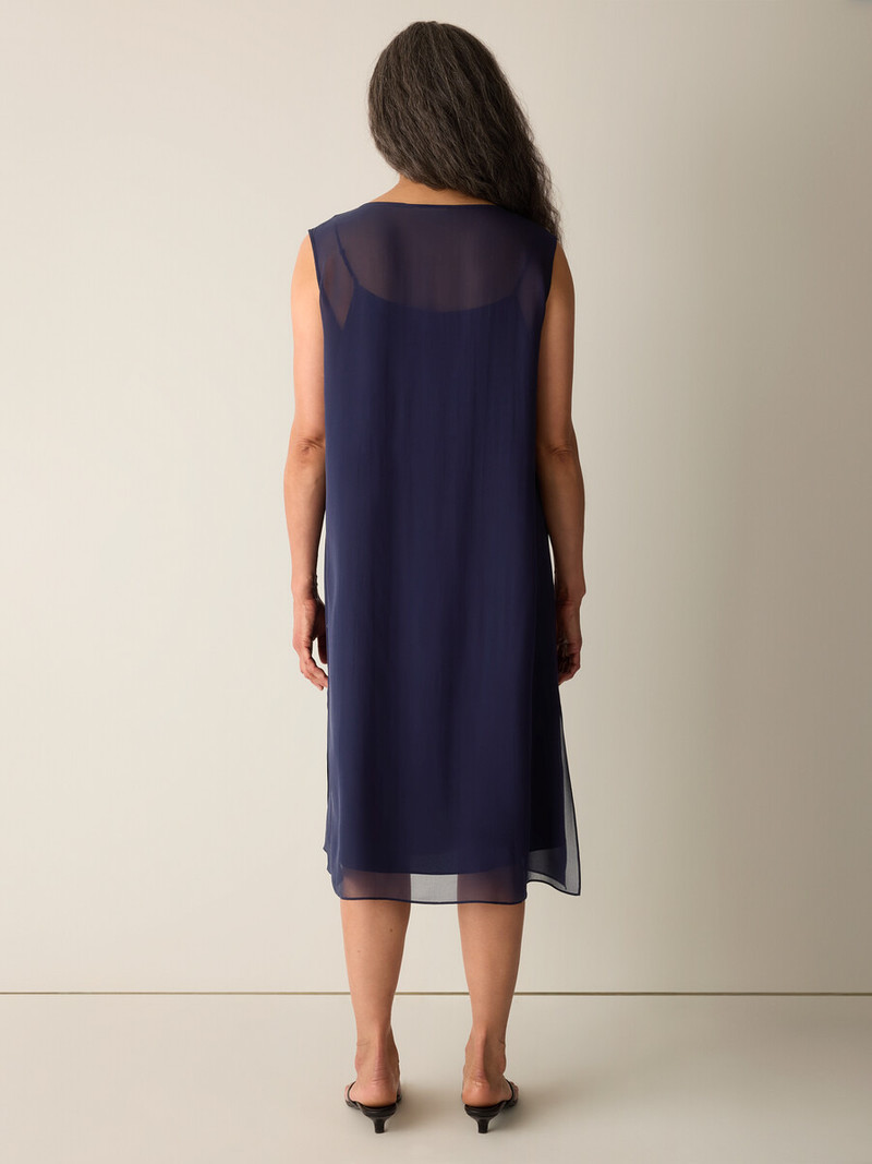 Sheer Silk Georgette Layered Dress 4