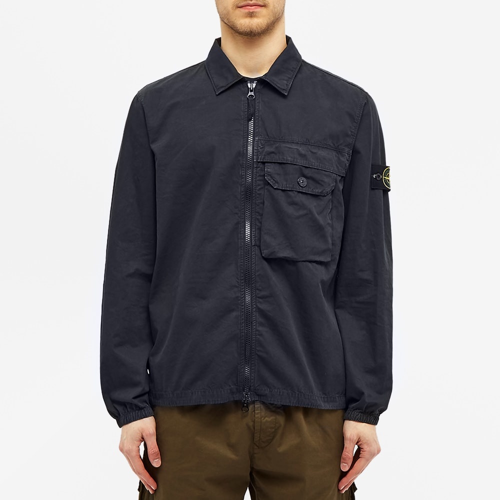 Stone Island Zip Pocket Garment Dyed Overshirt - 4