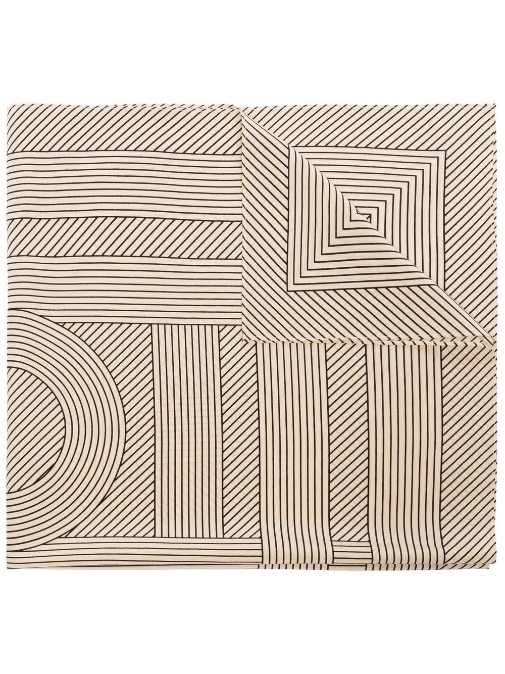 striped monogram print scarf - 1