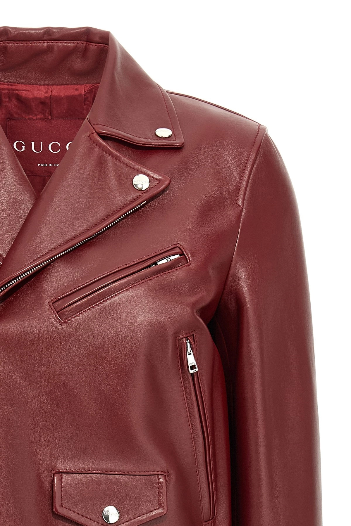 Leather biker jacket - 3