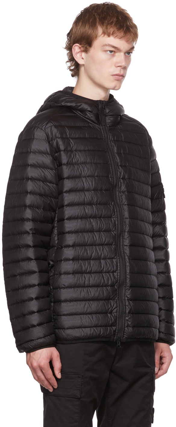 Black Quilted Down Jacket - 3