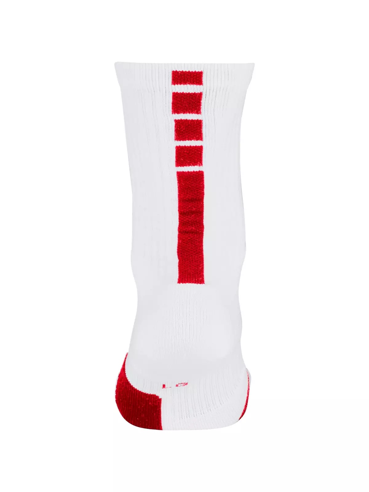 Elite Unisex Crew Basketball Socks - White/Red - 3