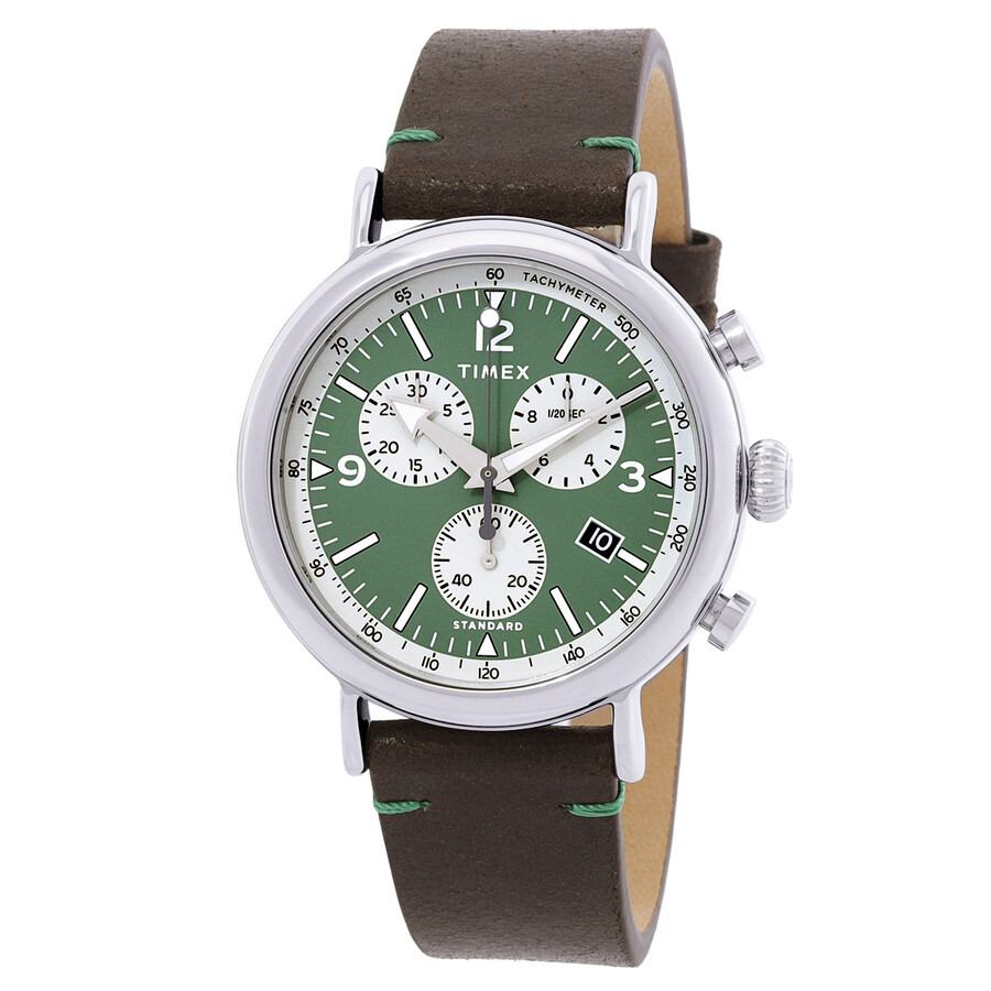 Timex - Timex Standard Chronograph Quartz Green Dial Men's Watch TW2V71000 - 1