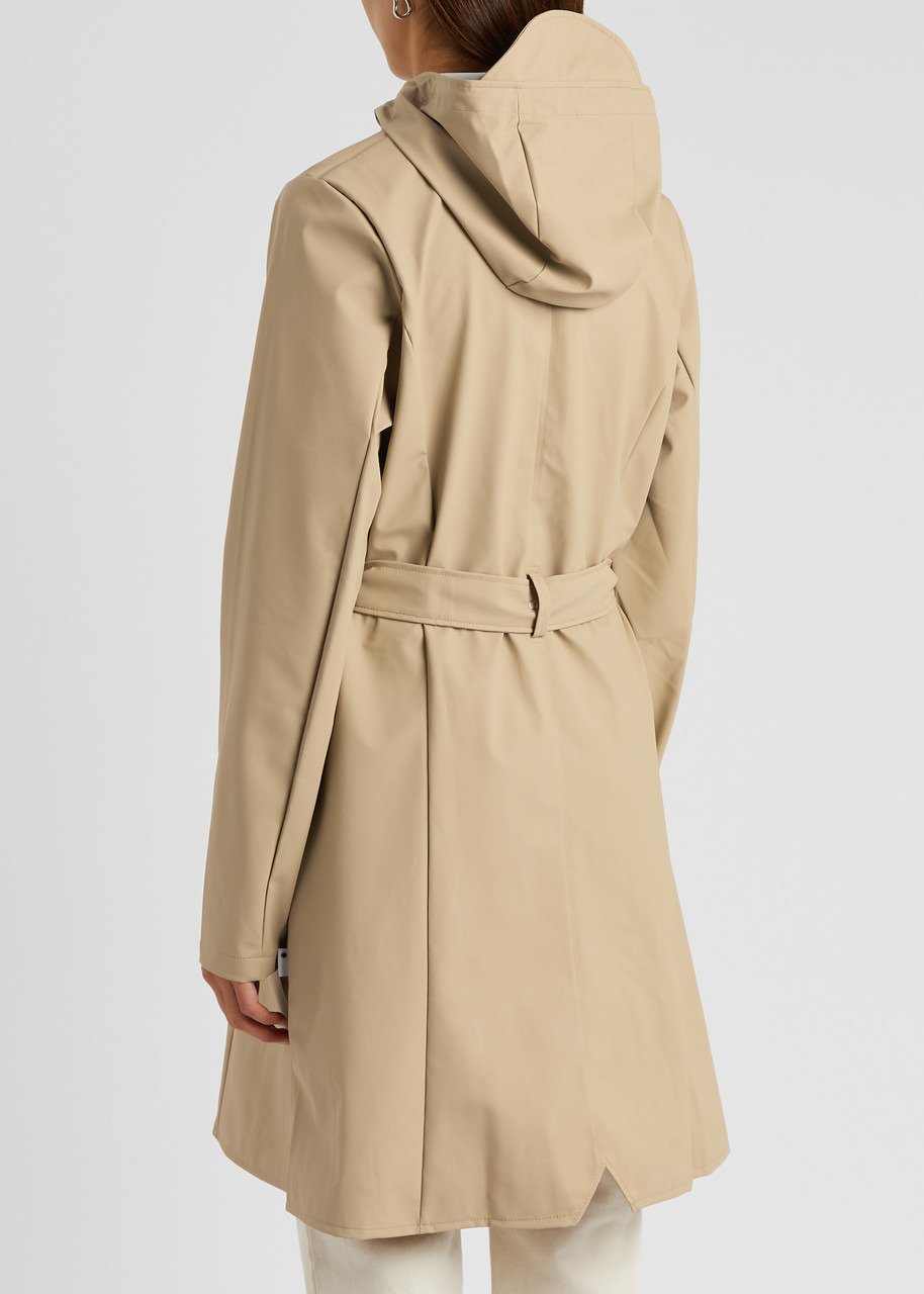 Belted hooded rubberised jacket - 3