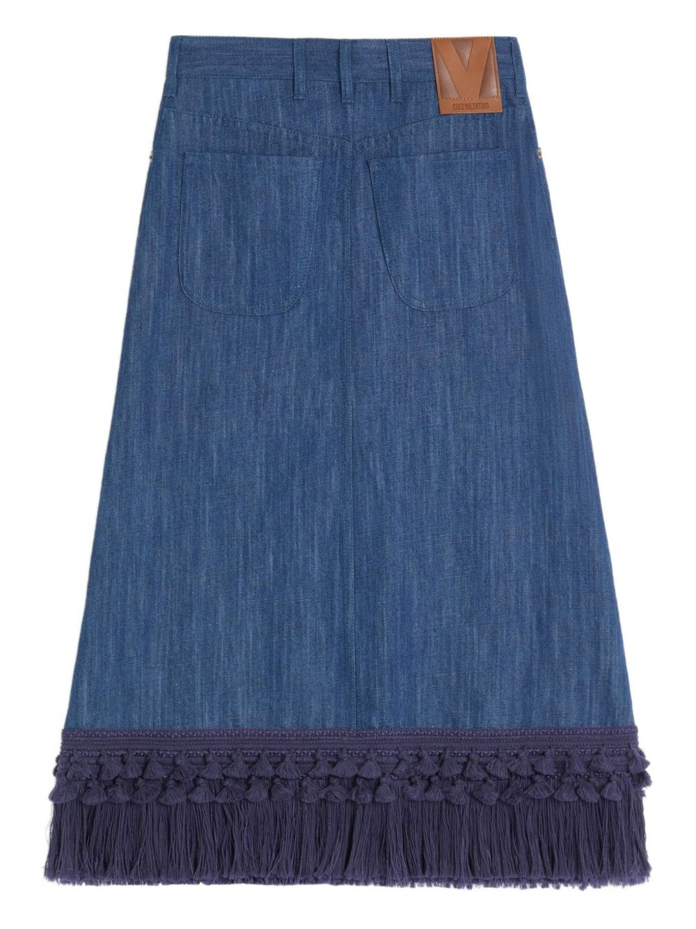 frayed hem denim skirt - 2