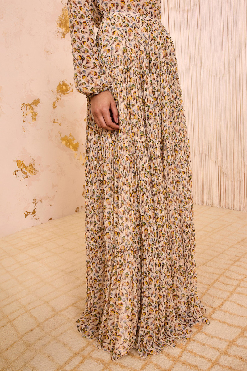 ULLA JOHNSON Gaelle Silk High Waist Maxi Skirt outlook