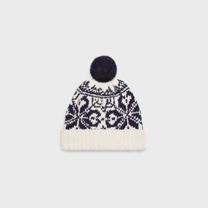 CELINE beanie in fair isle wool outlook