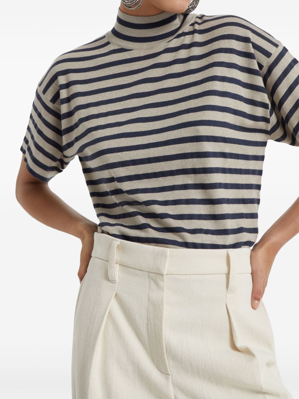 striped fine-knit top - 6