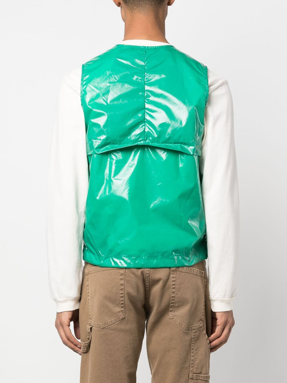 patent zip-up gilet - 4