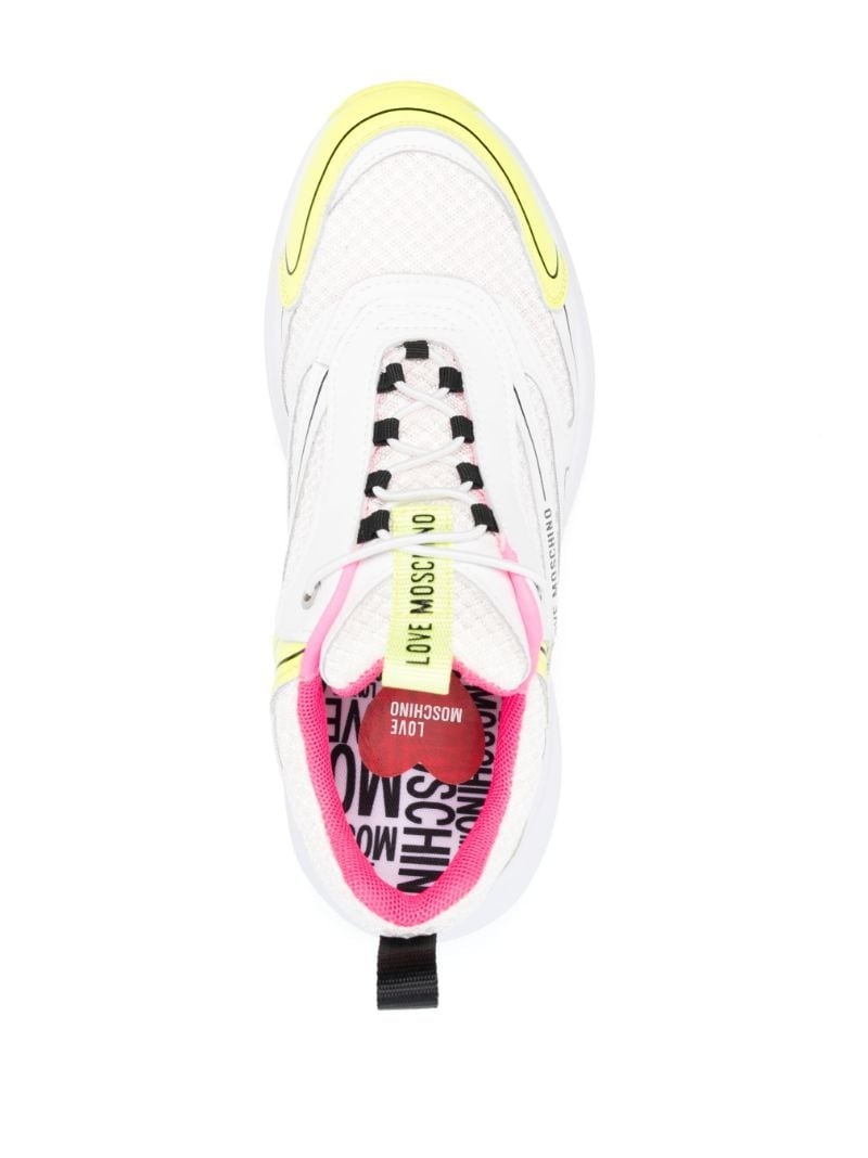 logo-print panelled mesh sneakers - 4