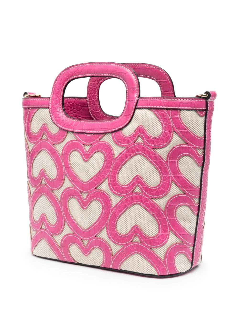 embossed heart cut-out tote - 4