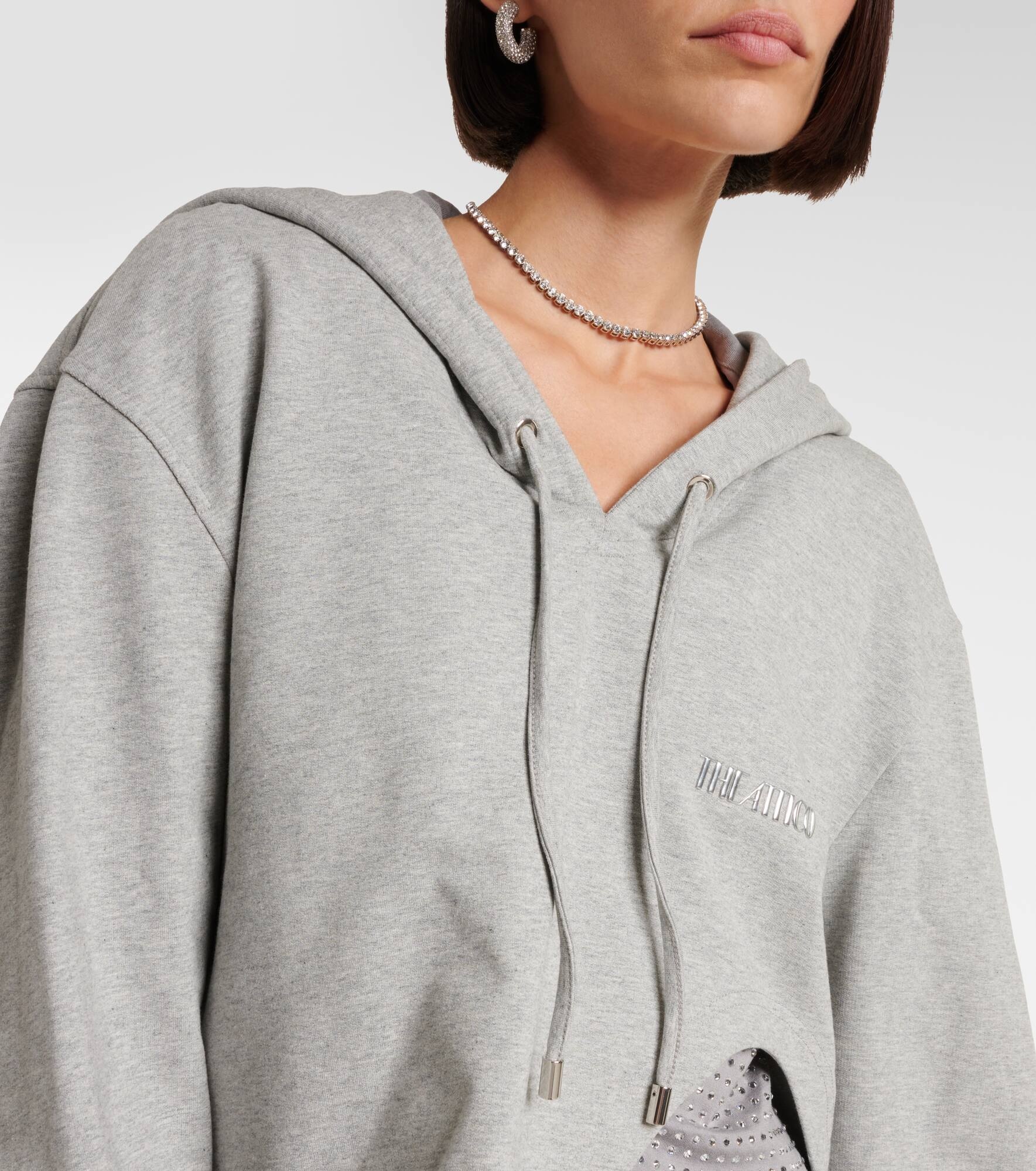 Asymmetric cotton-blend jersey hoodie - 4