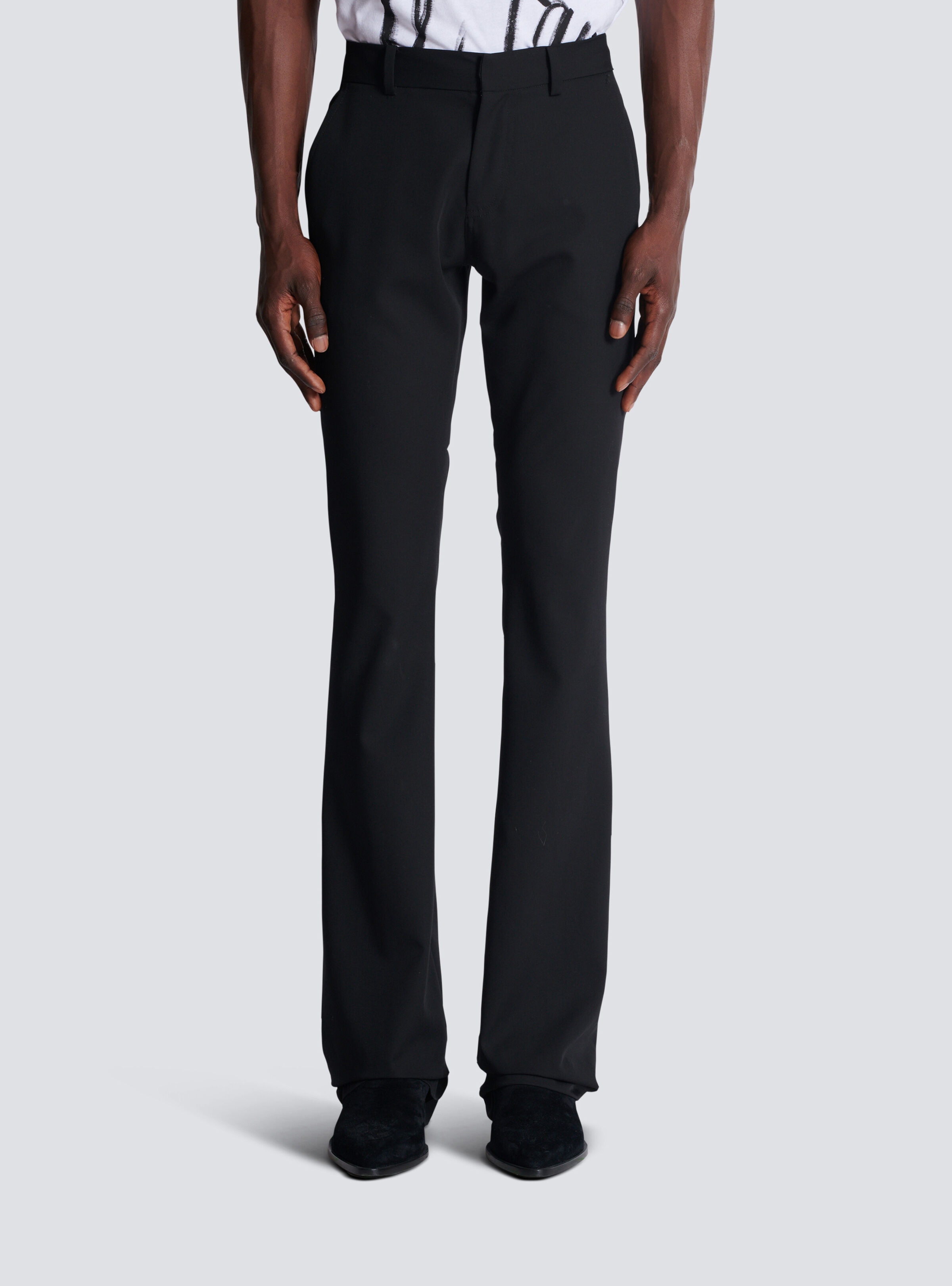 Tailored bootleg grain de poudre trousers - 5