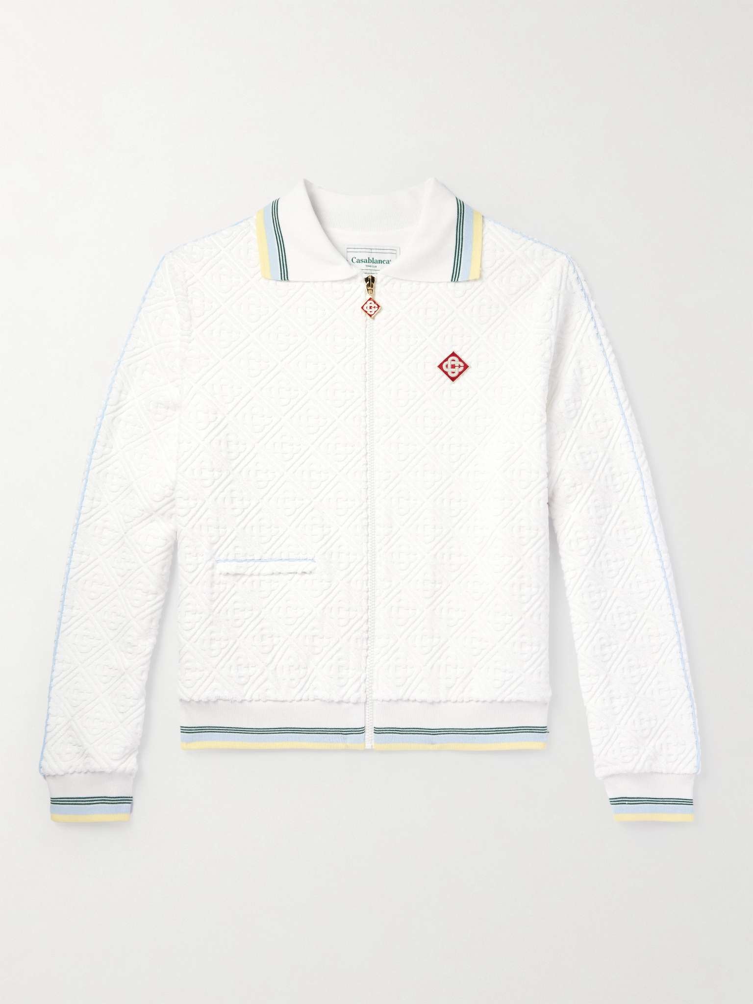 Logo-Jacquard Cotton-Blend Terry Track Jacket - 1