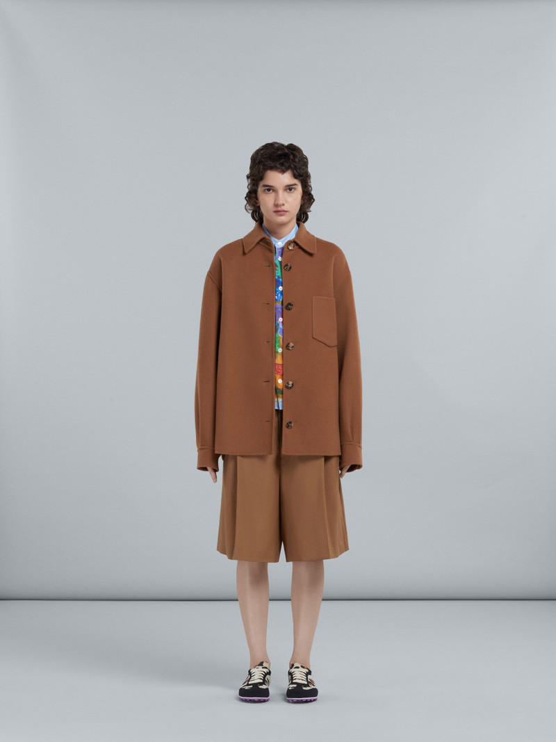 Marni LONG BROWN WOOL OVERSHIRT outlook
