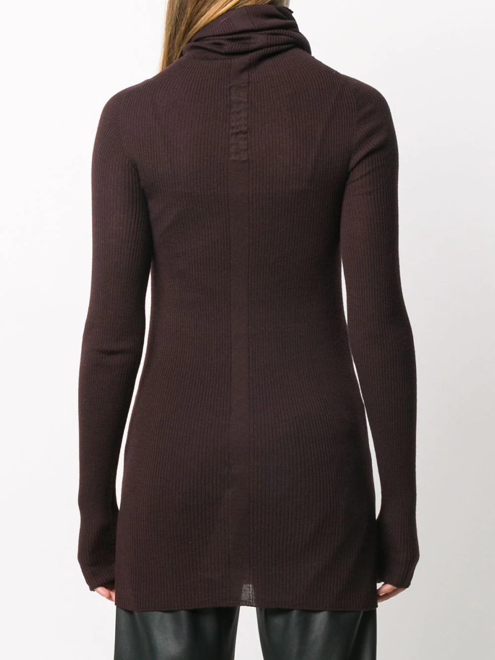 rollneck long-line knit top - 4