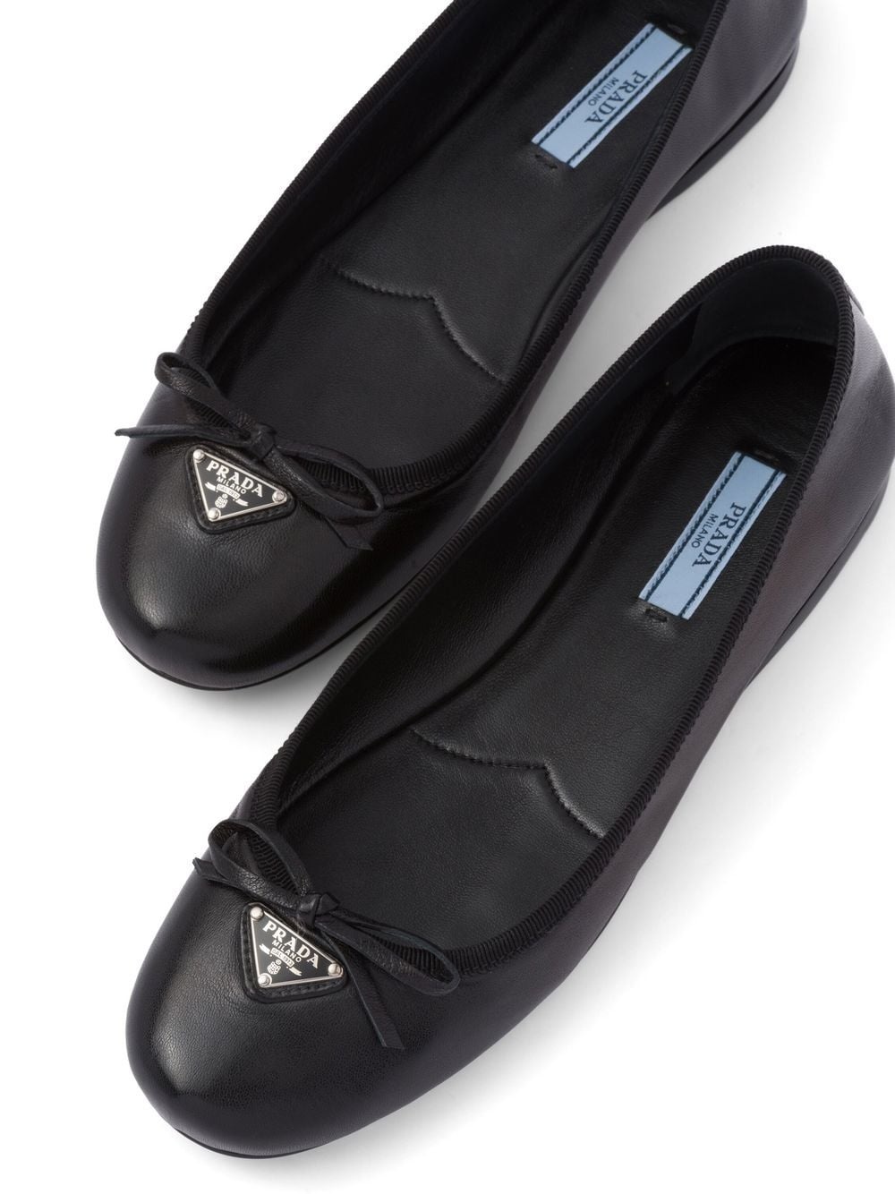 triangle-logo leather ballet flats - 5