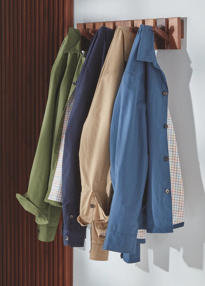 J. PRESS MADE-IN-ENGLAND NAVY DRYWAX COTTON OVERSHIRT outlook