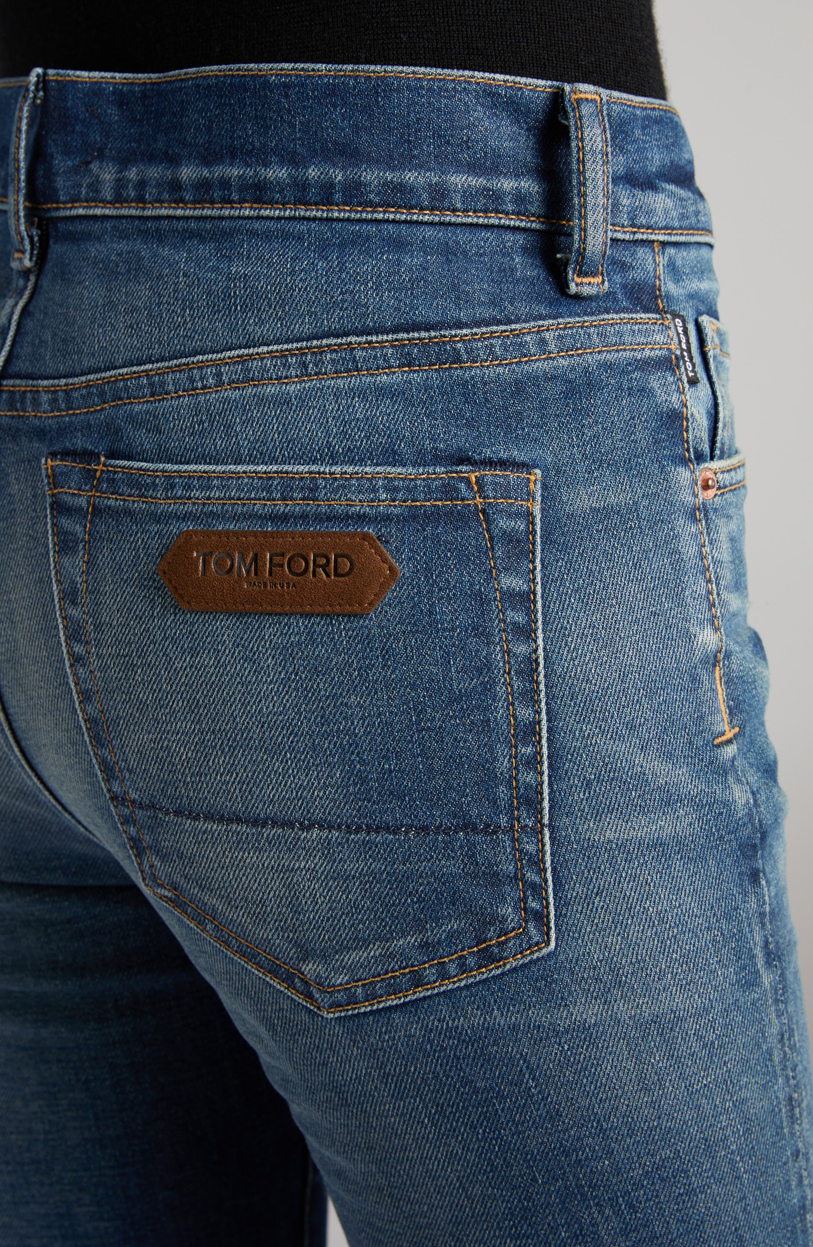 TOM FORD Stonewashed Bootcut Jeans in Hb772 Mid Blue at Nordstrom - 4