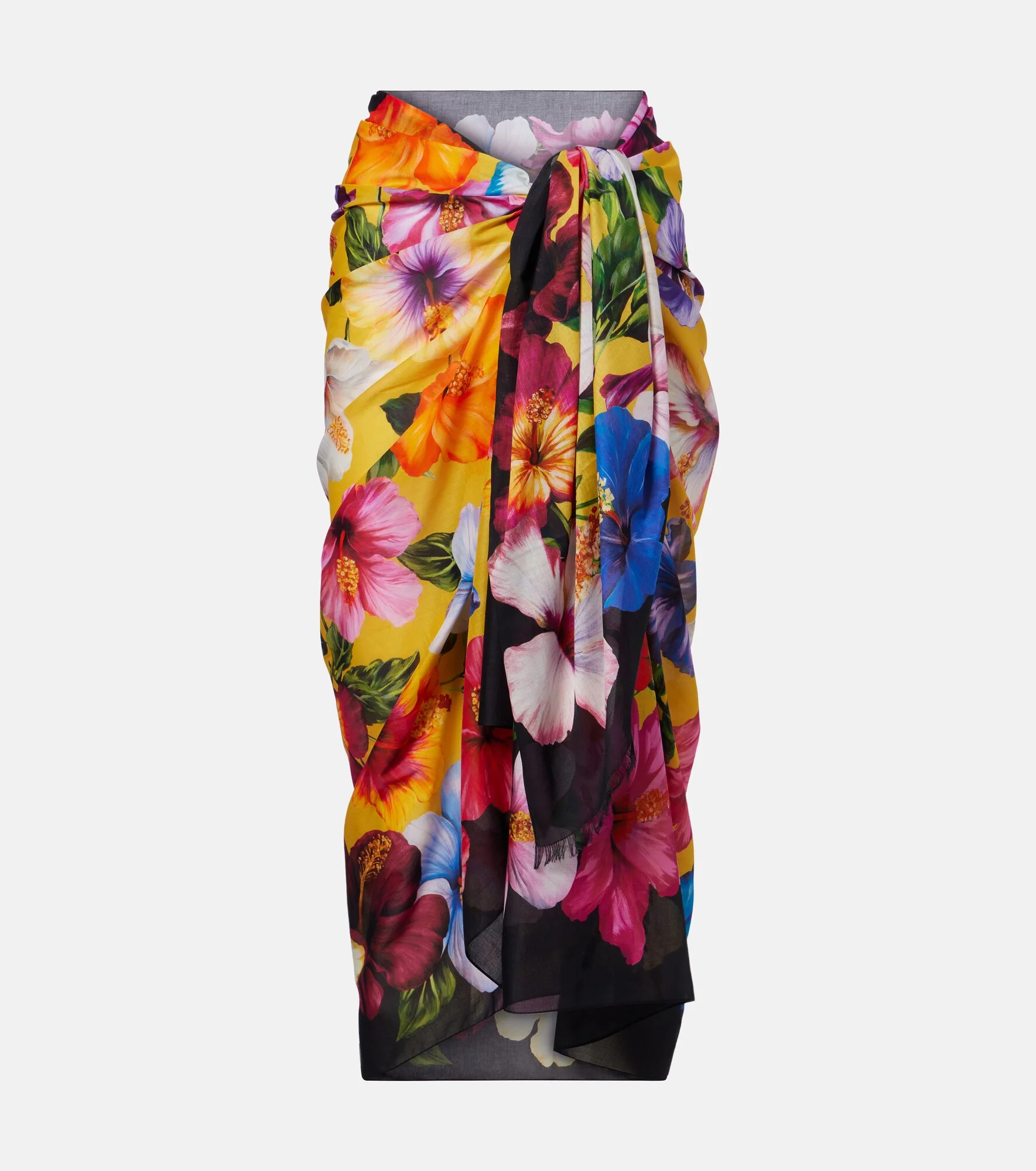 Floral cotton beach cover-up - 1