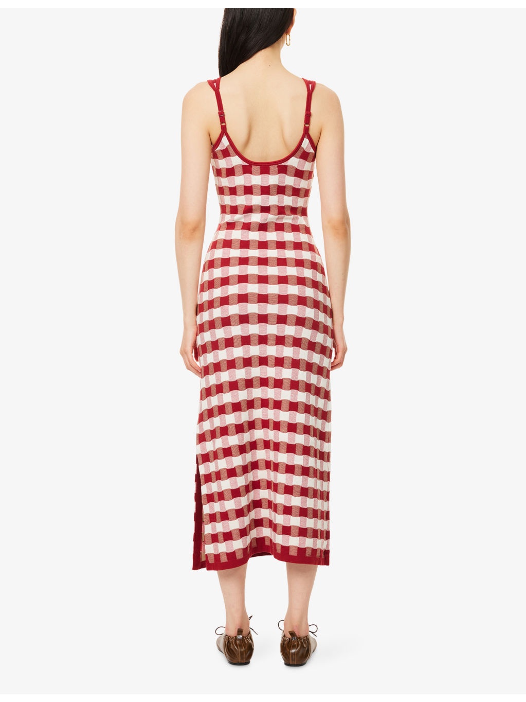 Picnic Hockney Shoulder-Straps Cotton-Knit Midi Dress - 4
