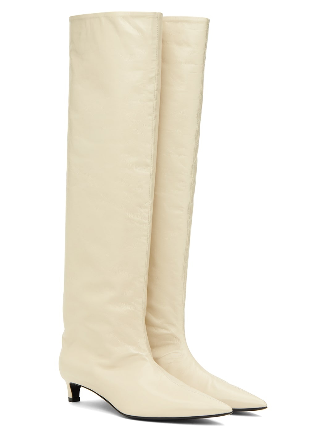 Beige Calfskin Boots - 4