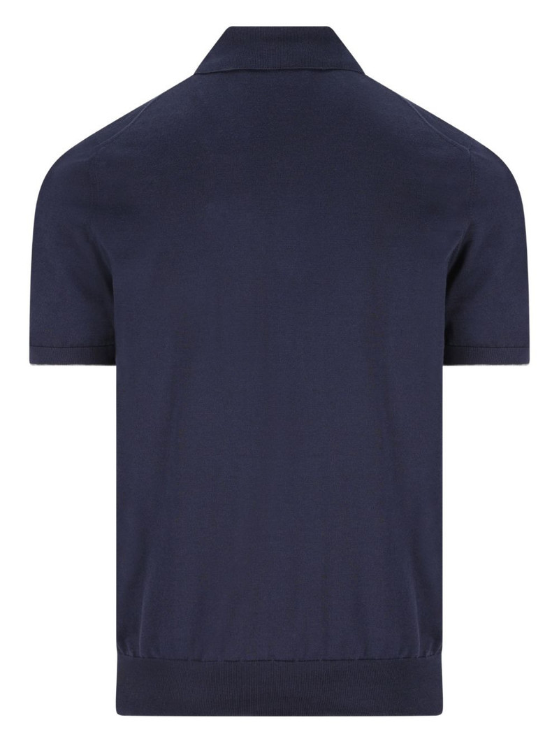 Brunello Cucinelli embroidered-logo polo shirt outlook