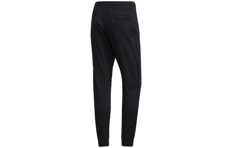 adidas neo Logo Pattern Bundle Feet Casual Sports Pants Black GJ8938 - 2