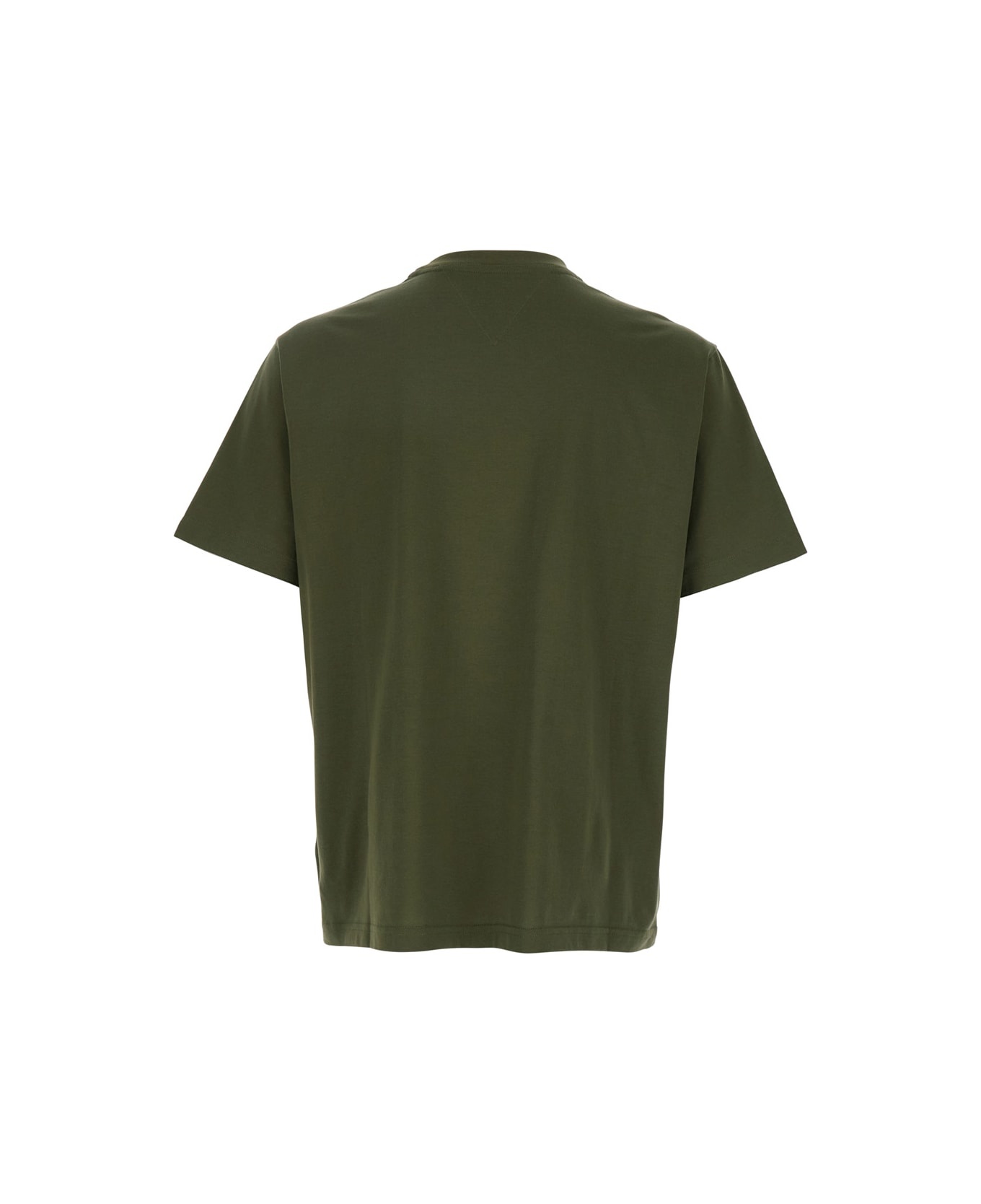 Green Crewneck T-shirt With Embroidered Fish In Cotton Man - 2