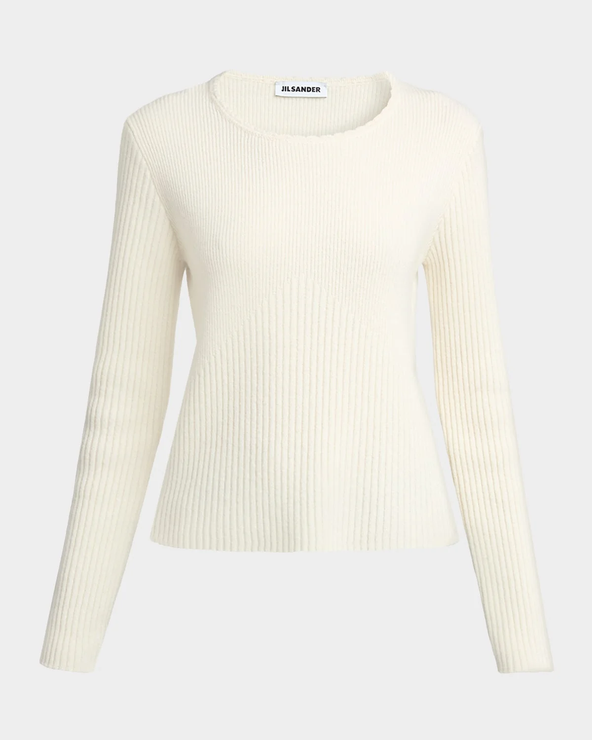 Wool-Cashmere Rib Crewneck Sweater - 1