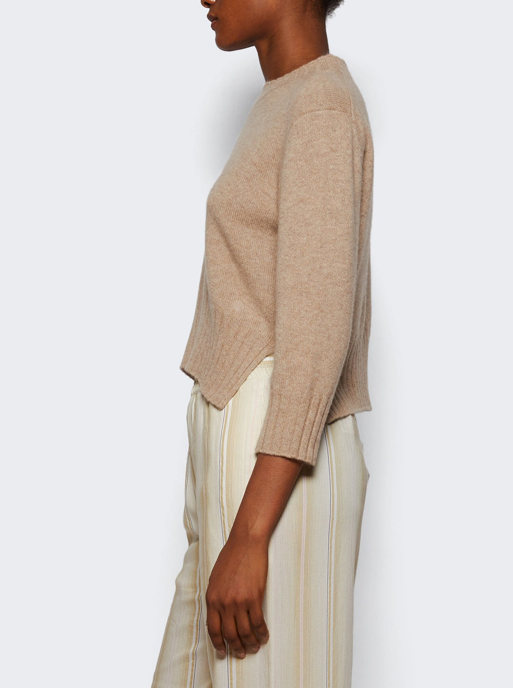 Mora Cropped Sweater Beige Melange - 3