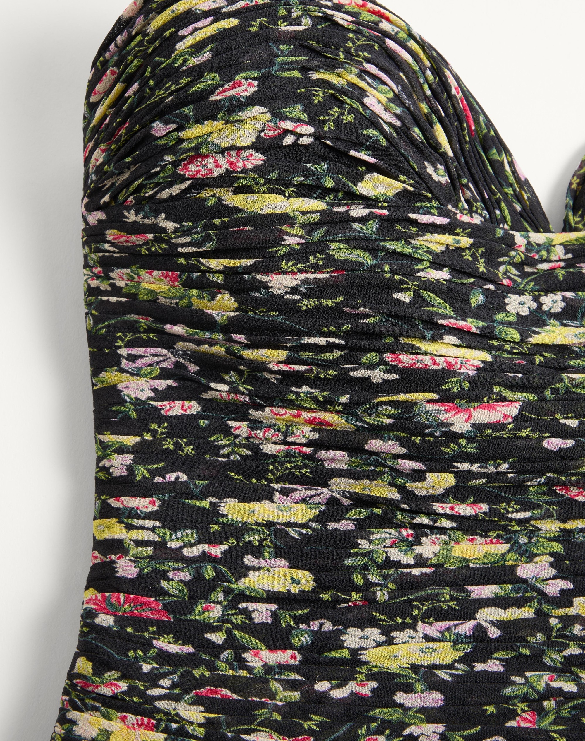 TOP IN LIGHT GEORGETTE WITH PAPIER FLORAL ROSE RAMAGE PRINT - 3