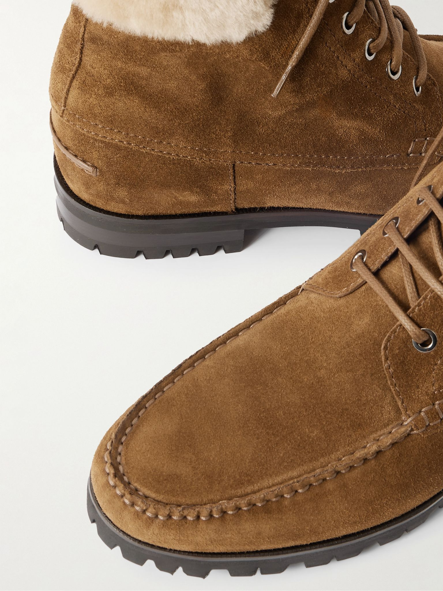 Sycamore Shearling-Trimmed Suede Boots Dark brown - 5