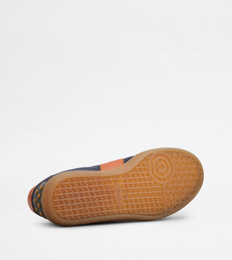 TOD'S TABS SNEAKERS IN SUEDE AND TECHNICAL FABRIC - BLUE, ORANGE, BEIGE 4
