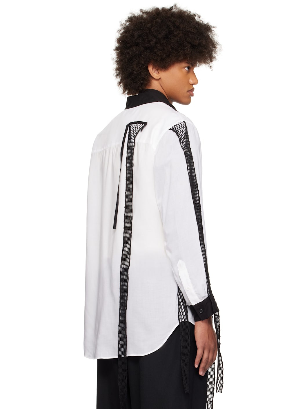 White Cellulose Lawn Mesh TP Shirt - 3