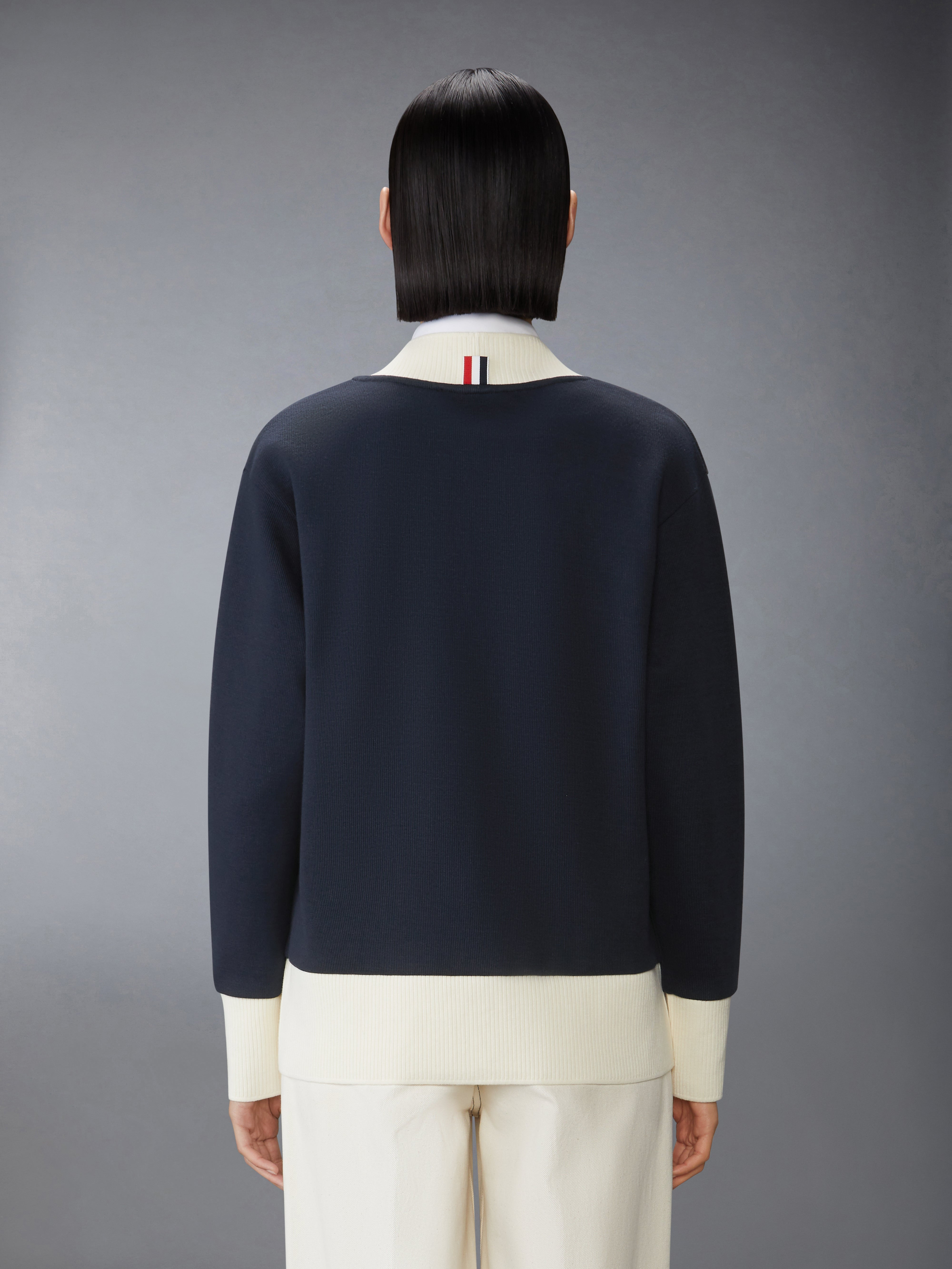 SOLID DOUBLE FACE KNIT OVERSIZED CARDIGAN - 3