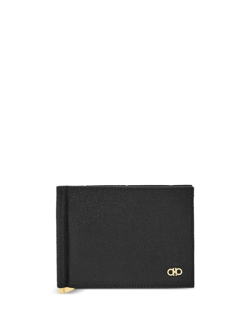 Gancini-plaque leather wallet 1