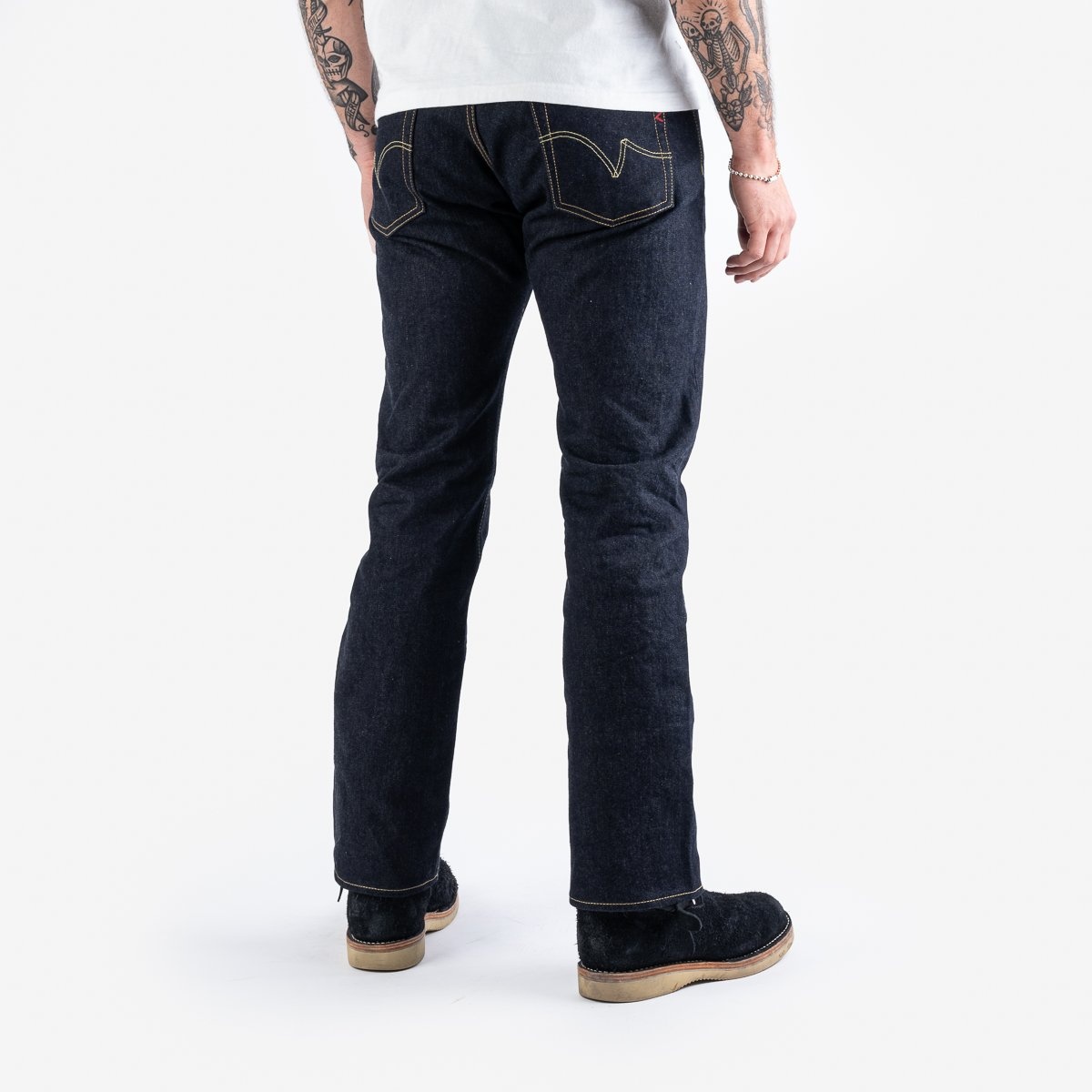 IH-634SBR-14 14oz Broken Twill Selvedge Denim Straight Cut Jeans - Indigo - 3