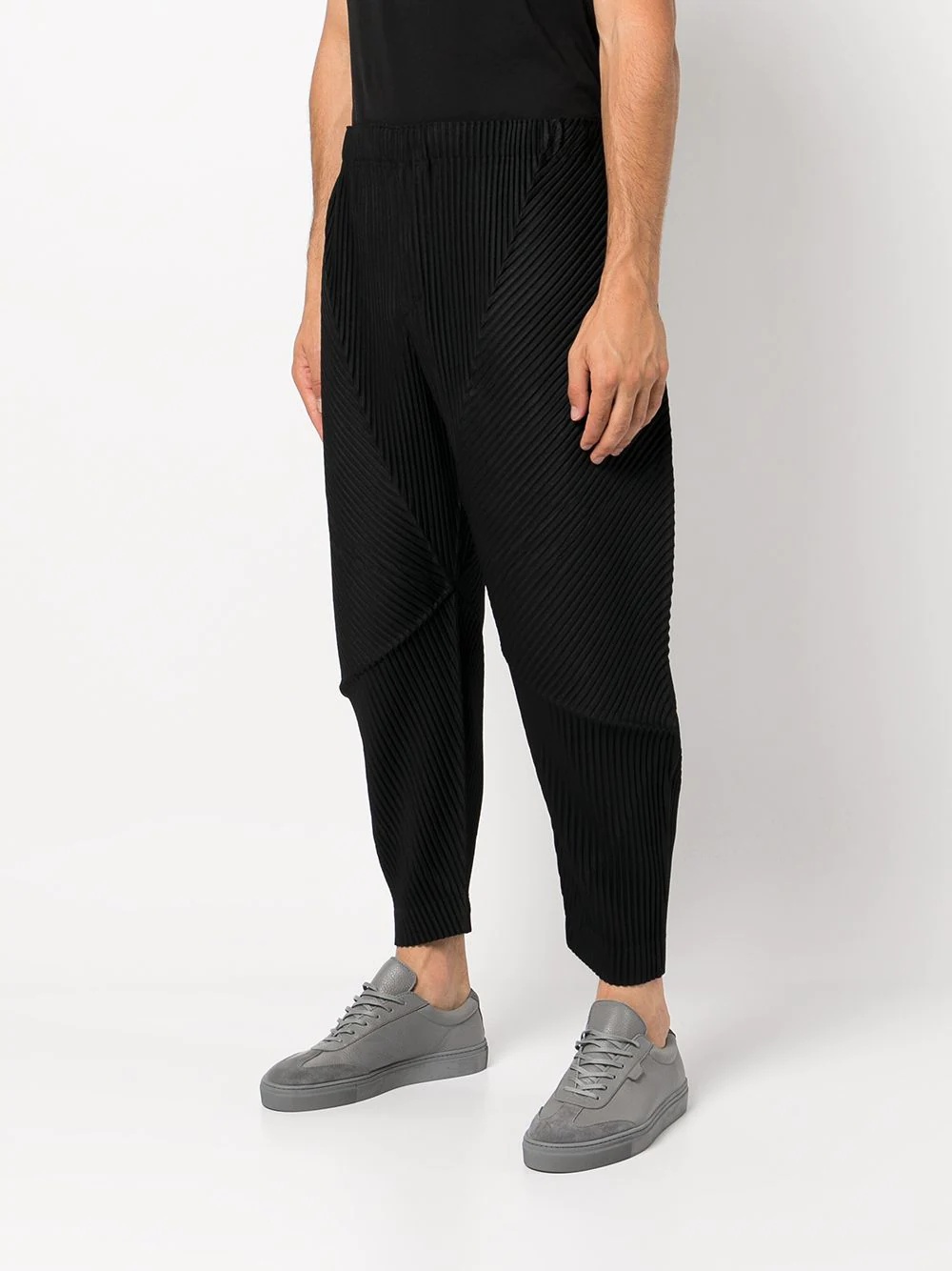 tapered-leg plissé trousers - 3