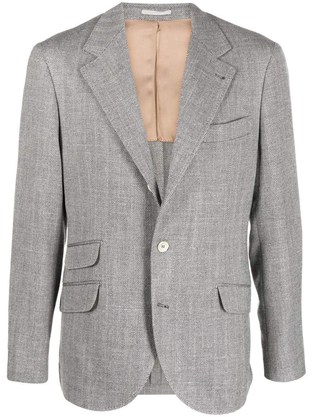 woven wool blazer - 1