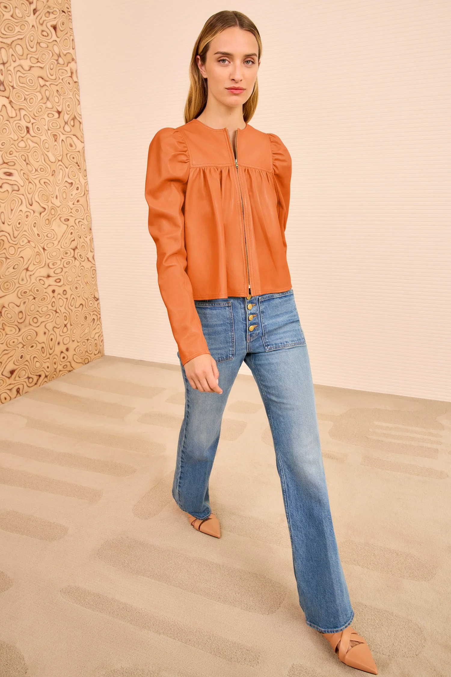 Anouk Zip Up Leather Jacket - 1