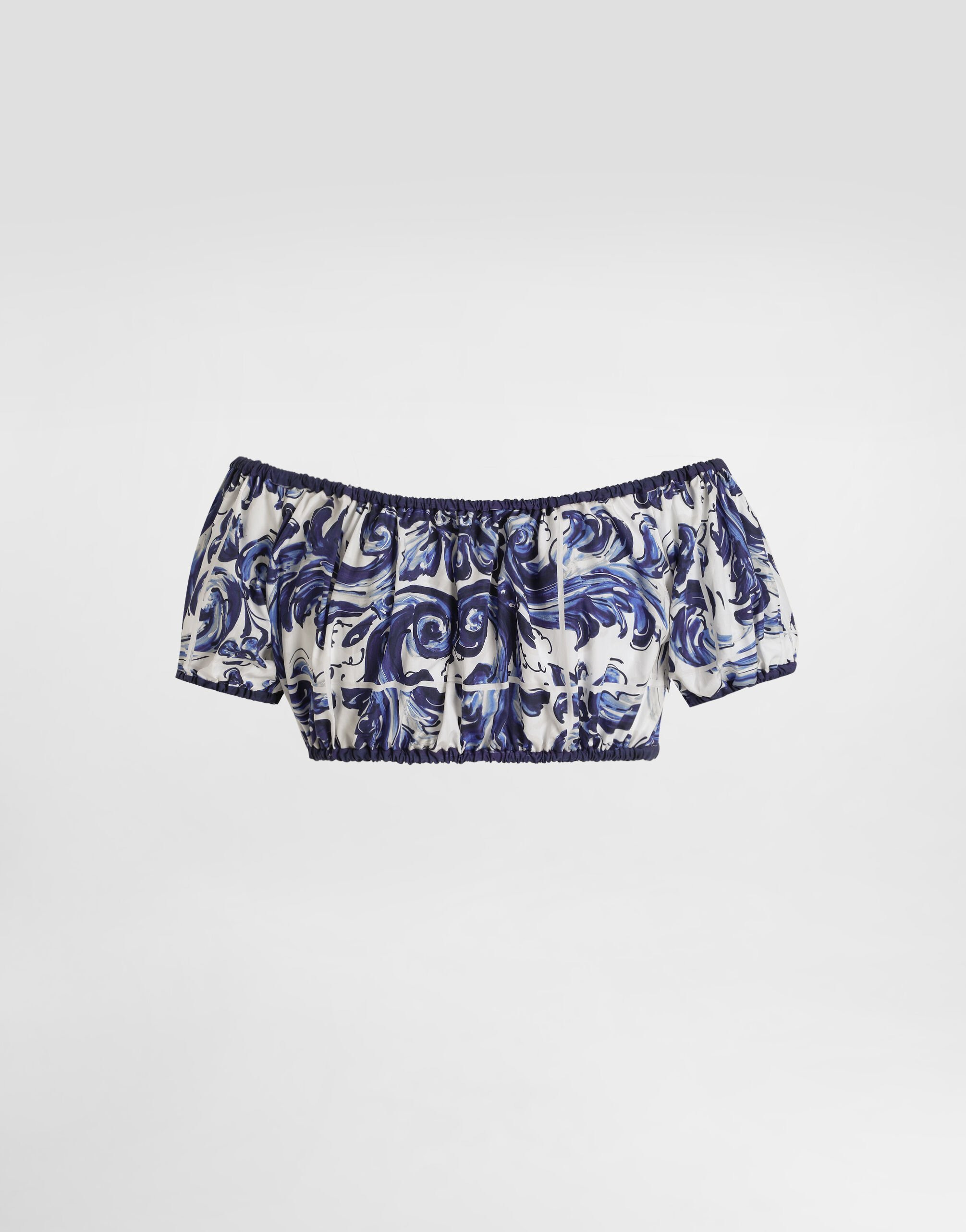 Majolica-print cotton top - 8
