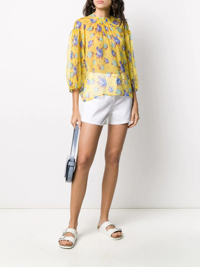 MSGM floral print silk blouse outlook