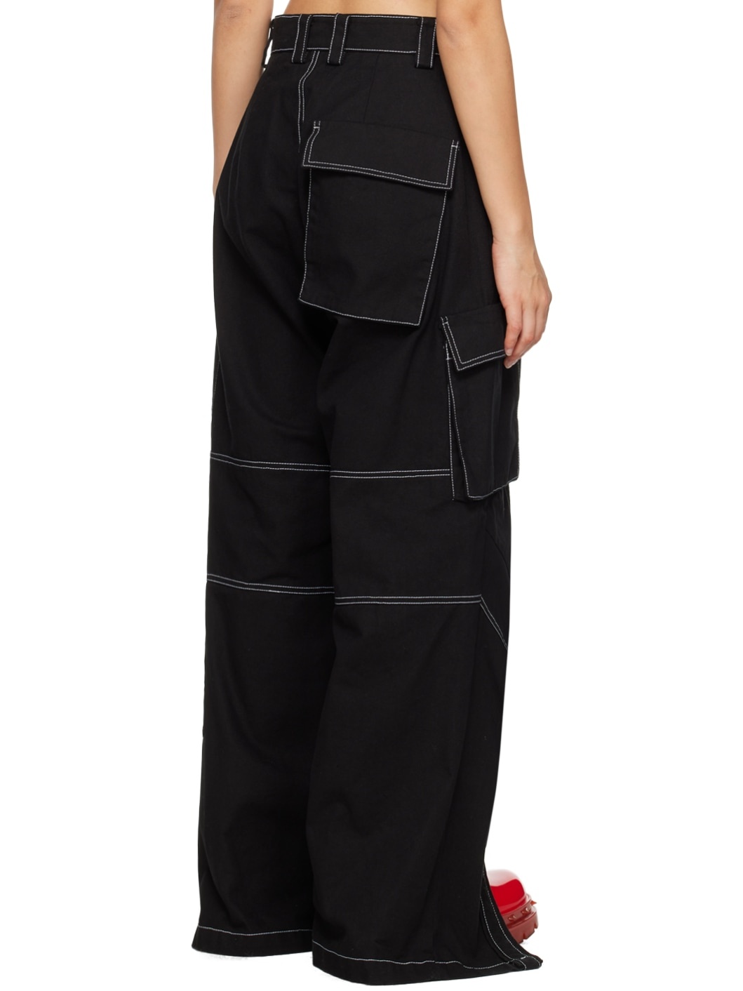 Black Topstitching Jeans - 3